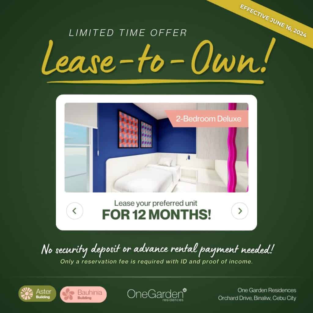 Lease-to-Own Option Available One Garden Residences