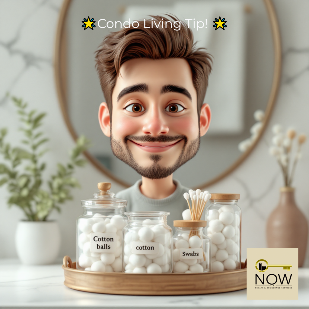 man having a cotton ball and jars display