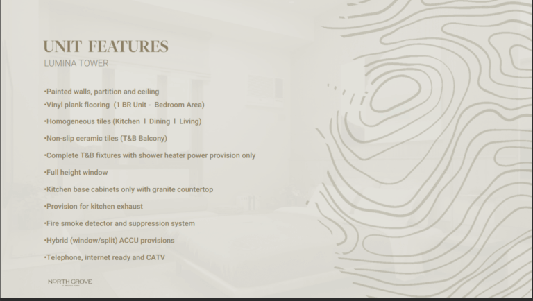 Unit Features Lumina Tower