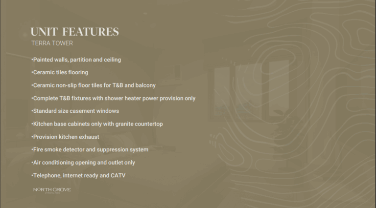 unit features terra tower