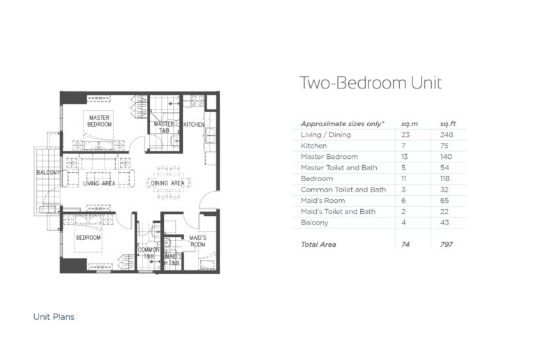 Tower 5 Cerule at Solinea by ALVEO (Two-Bedroom) unit plan